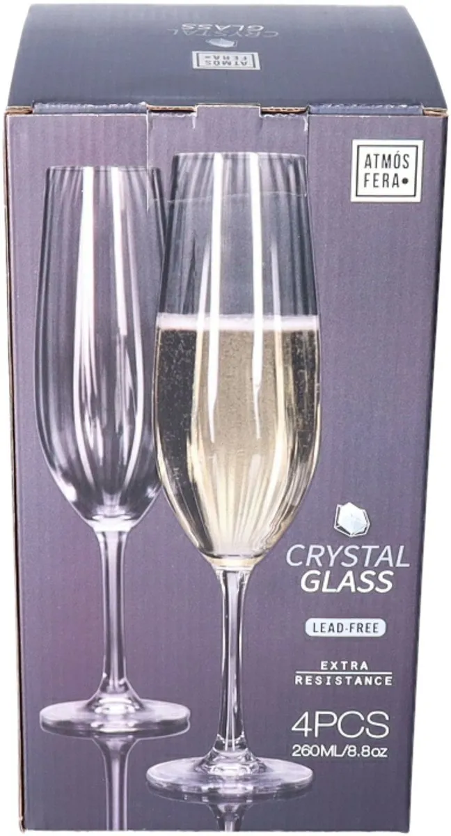 Excellent Houseware Champagneglazen Streep Dessinset 260ml