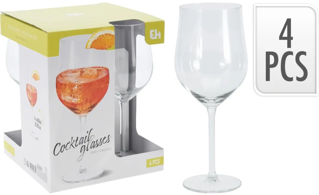 Excellent Houseware Cocktailglas 370ml - 4 Stuks
