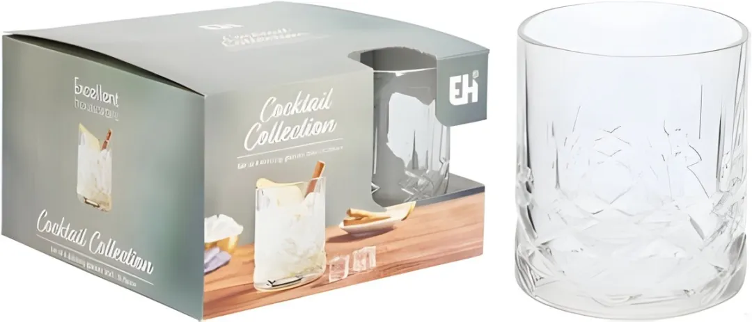 Excellent Houseware Whisky Tumbler Glas CC7002020 - 4 Stuks 350ml