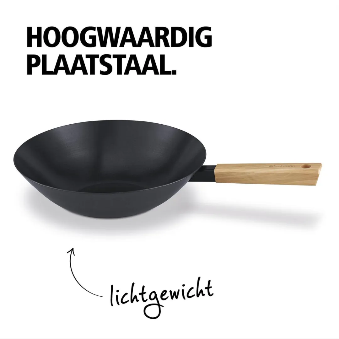 Brabantia TERRA Wokpan Ø31cm - Carbon Steel - Zwart