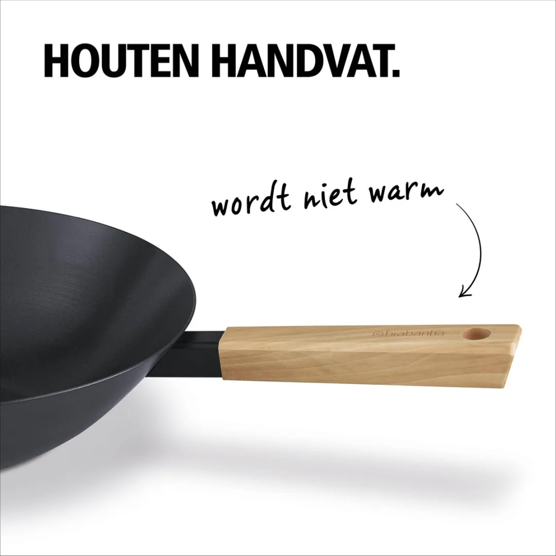 Brabantia TERRA Wokpan Ø31cm - Carbon Steel - Zwart