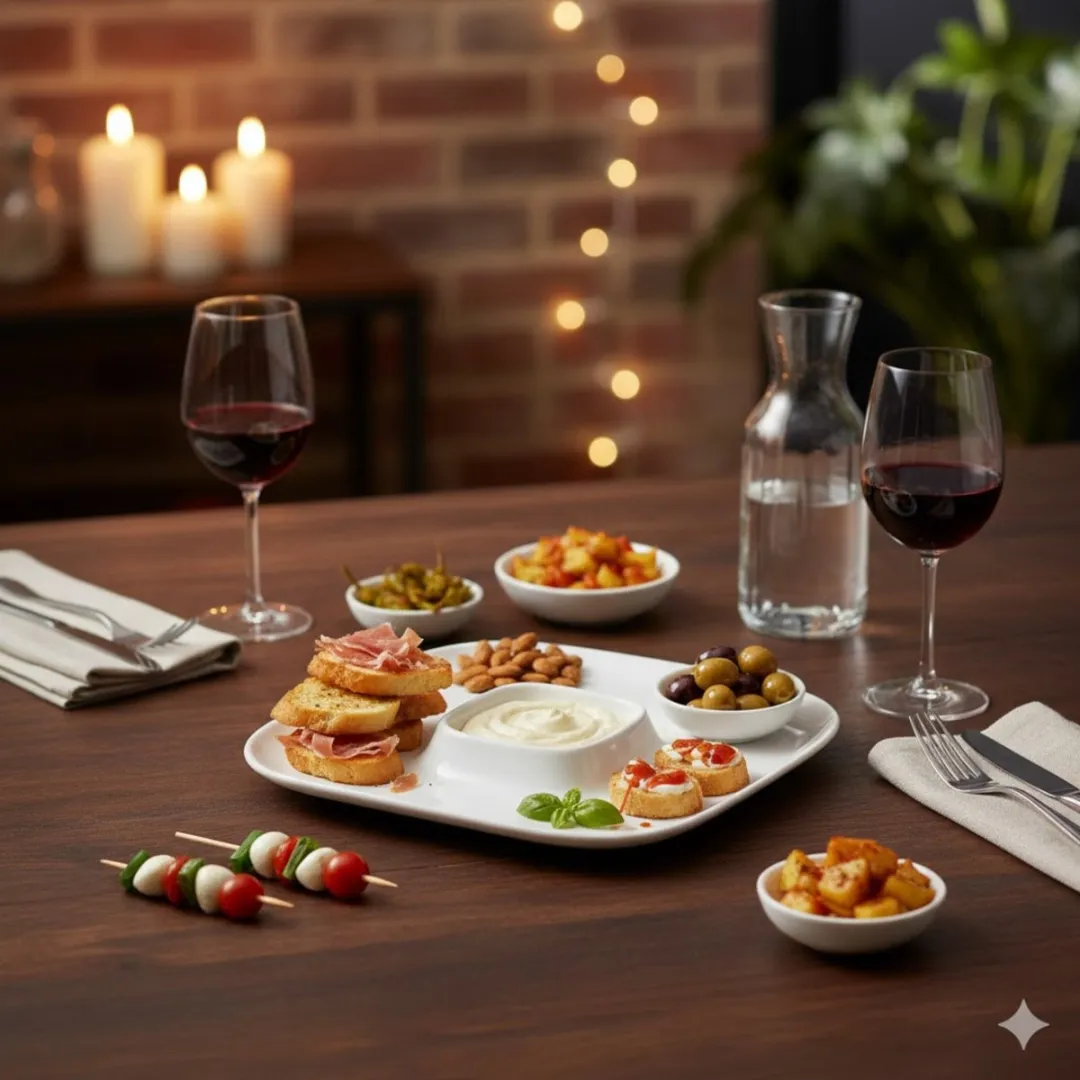 Excellent Houseware Hapjes/Tapas Serveerschaal Wit 26cm - 2 Vakken