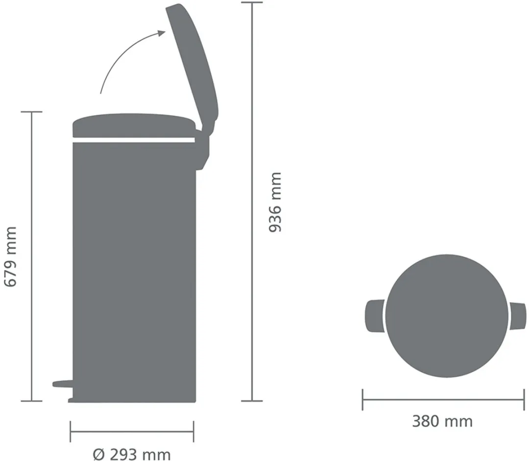Brabantia NewIcon Prullenbak 30L - Soft Grey