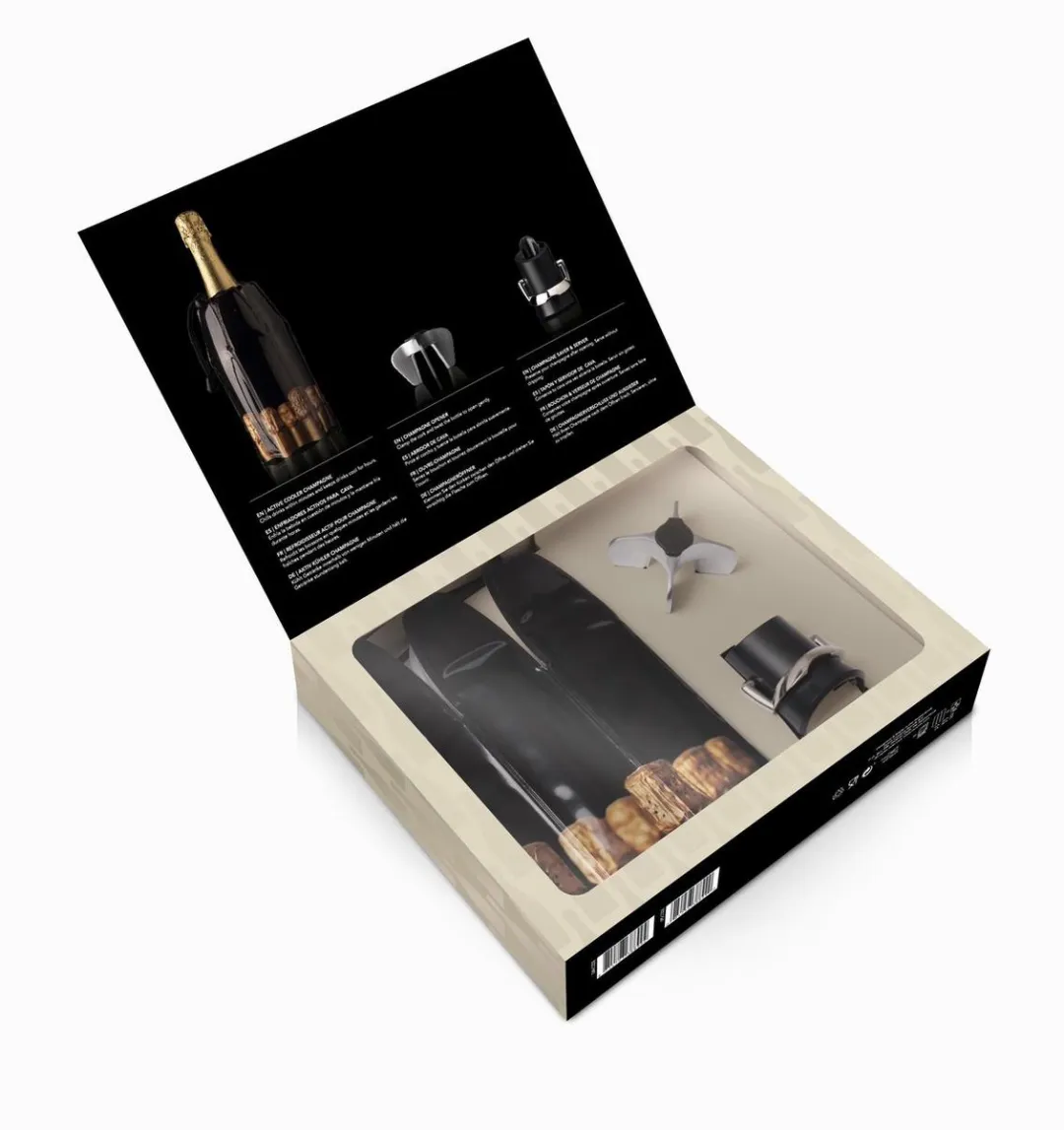 VacuVin Champagne Set 3-delig - Zwart - MPN 38899606