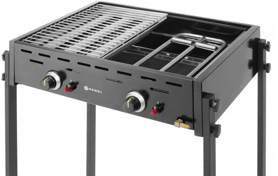 HENDI Roast-Master Pro Gasgrill 11,6kW - 2 Branders - Zwart