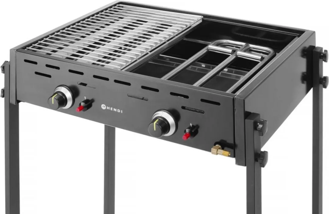 HENDI Roast-Master Pro Gasgrill 11,6kW - 2 Branders - Zwart - afbeelding 6 van 6