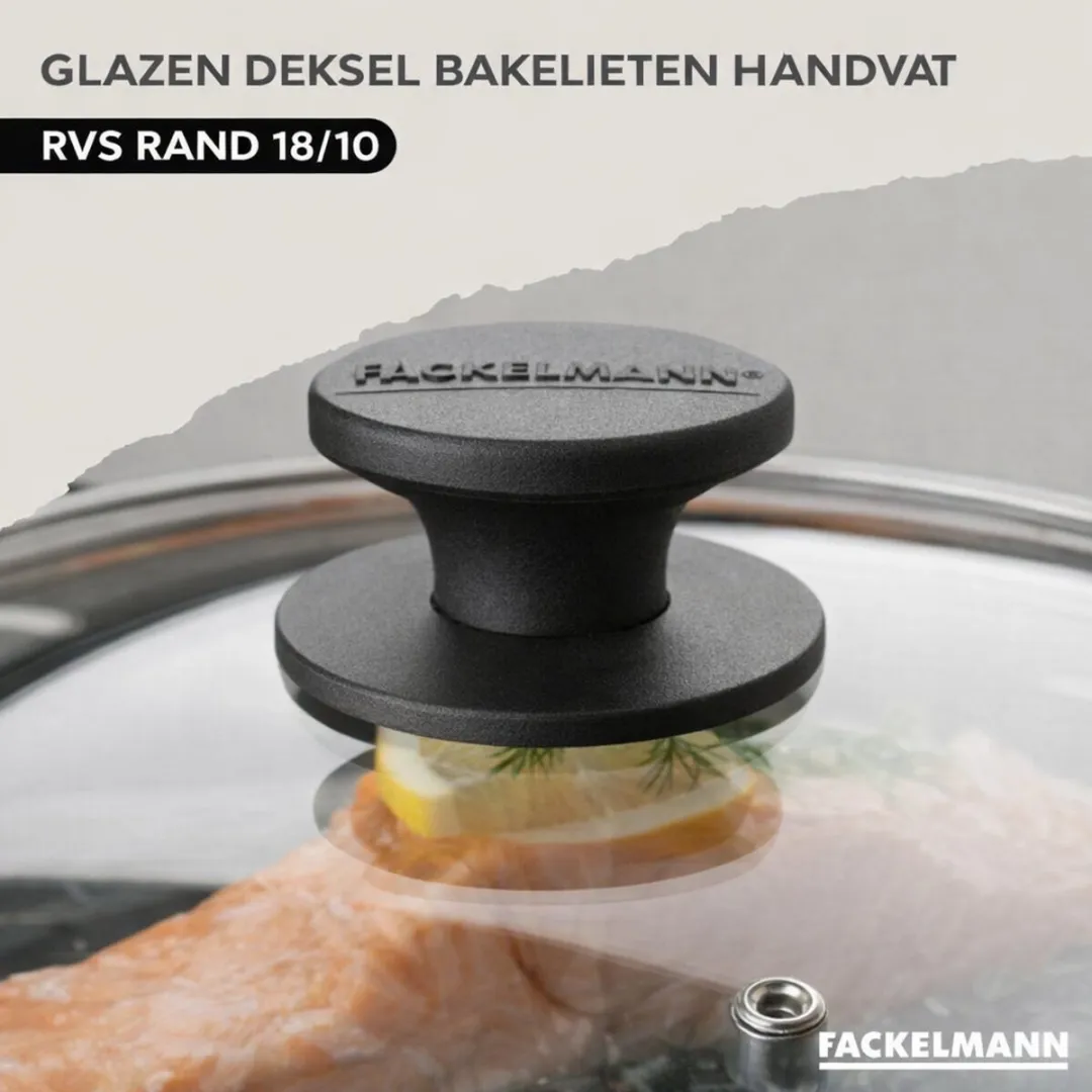 Fackelmann 9200750 Kookset 4-delig - 16/20/24cm + 20cm Koekenpan - Roestvrij staal - afbeelding 6 van 6