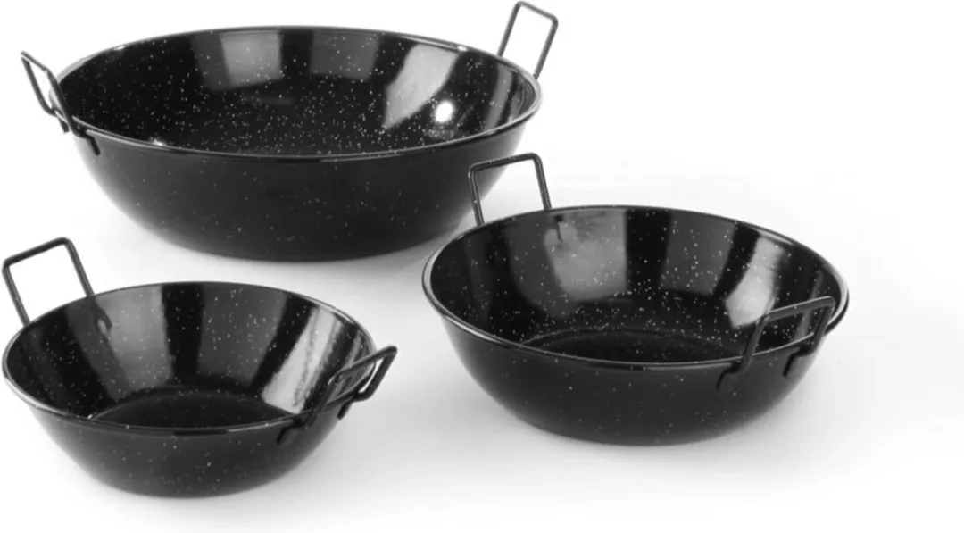 HENDI Geëmailleerde Paëllaschaal Ø145mm - Zwart