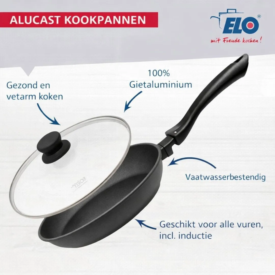 Fackelmann Elo 9906750 Koekenpan 20cm - Aluminium - Zwart