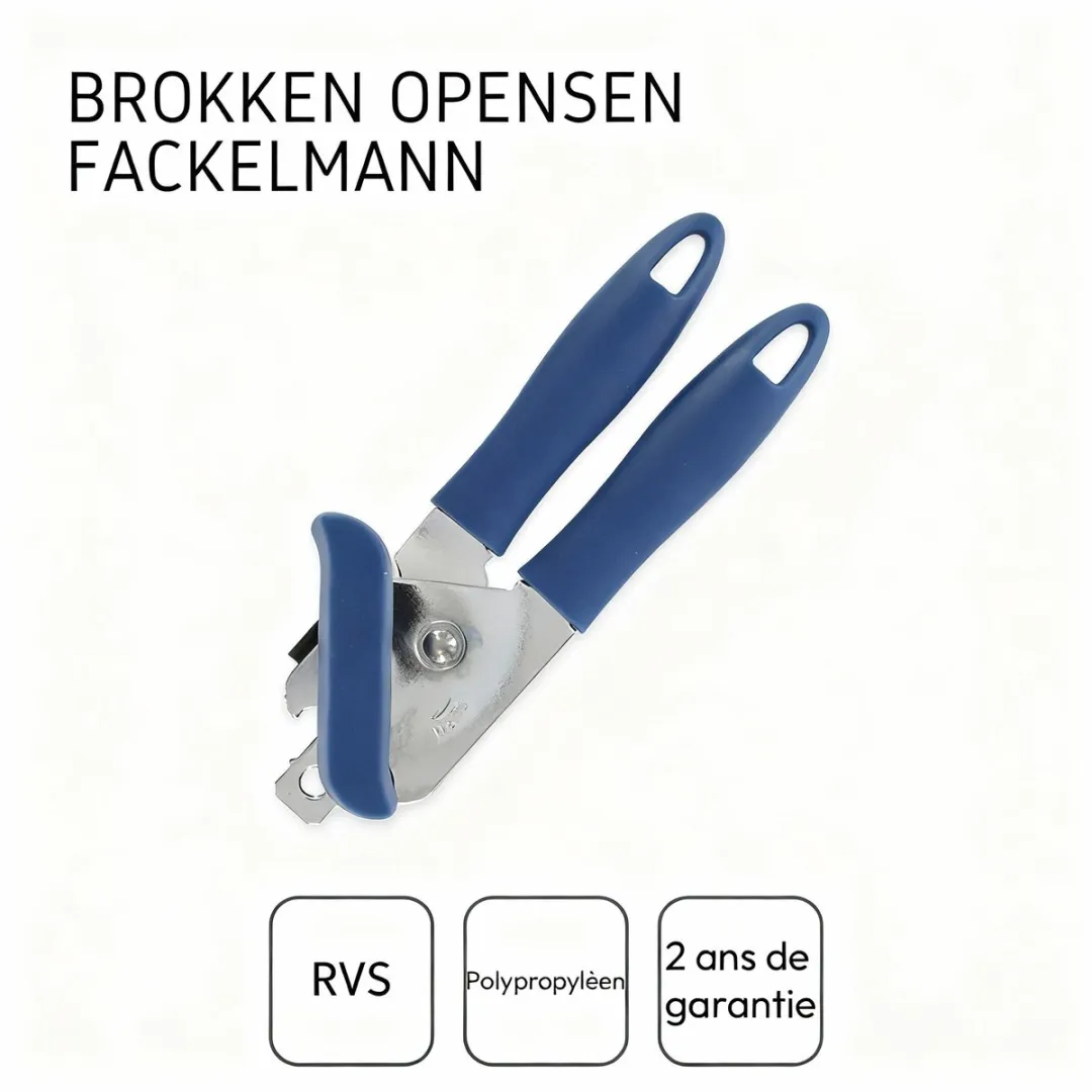 Fackelmann Blikopener 670444 - Blauw/Grijs
