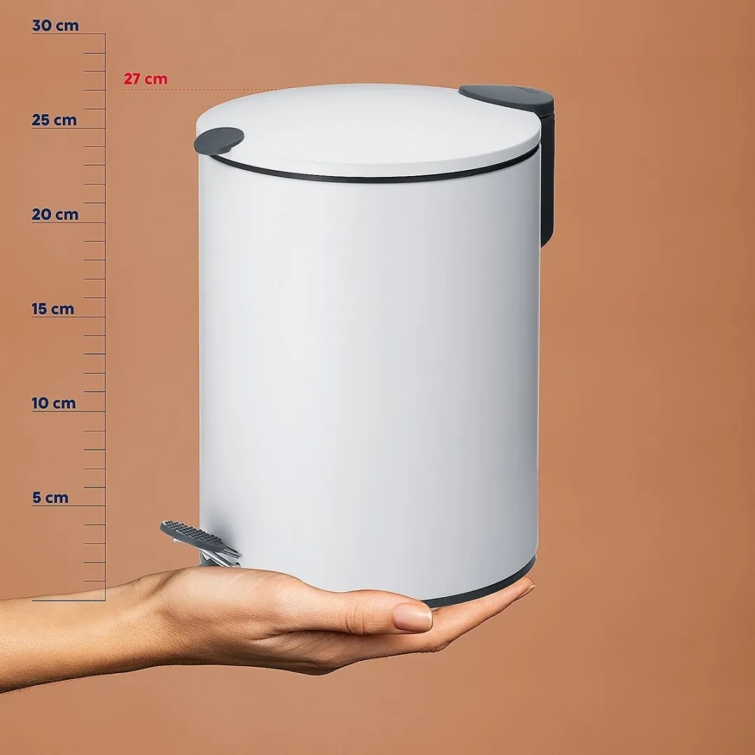 Pedaal Afvalemmer, 5 L, Wit - Kela | Mats