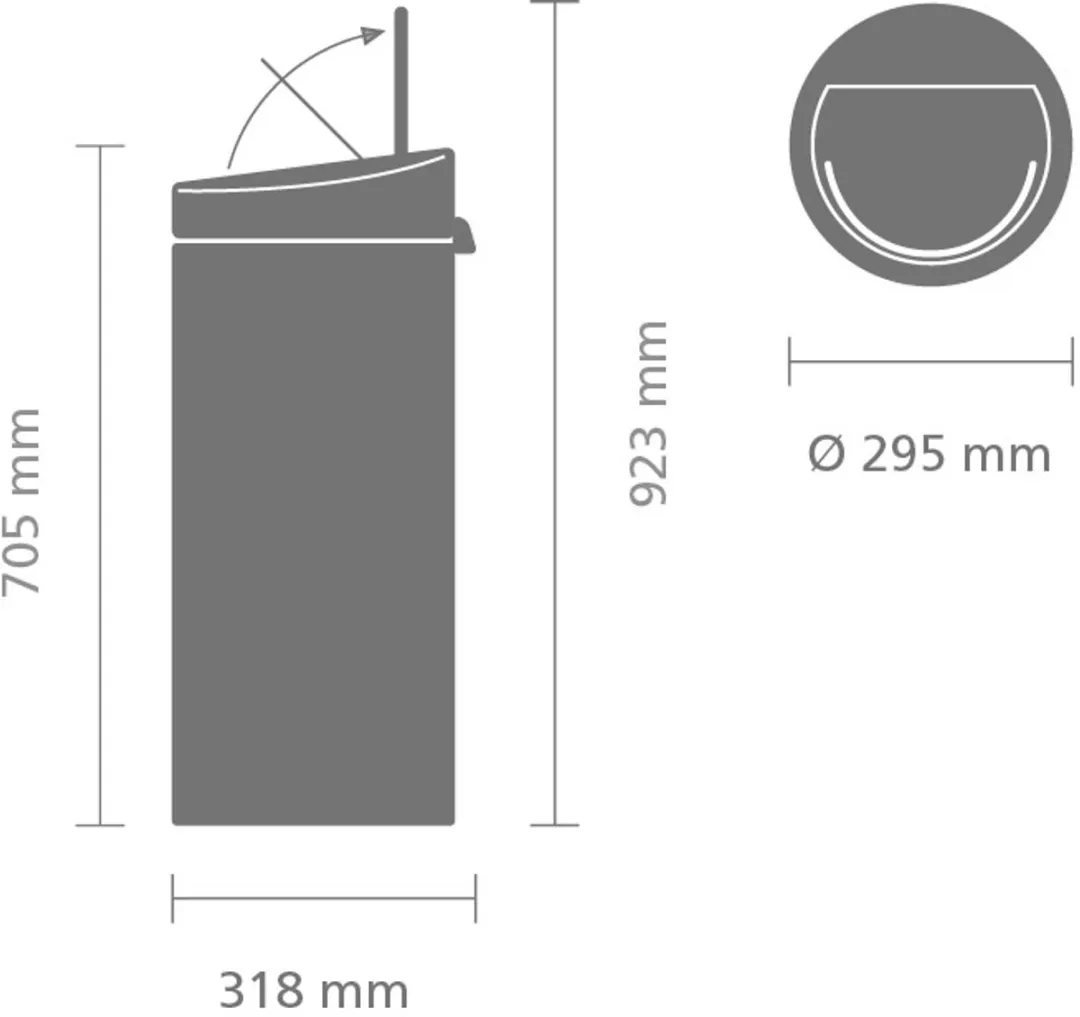 Brabantia Touch Bin Prullenbak 30L - Soft Grey