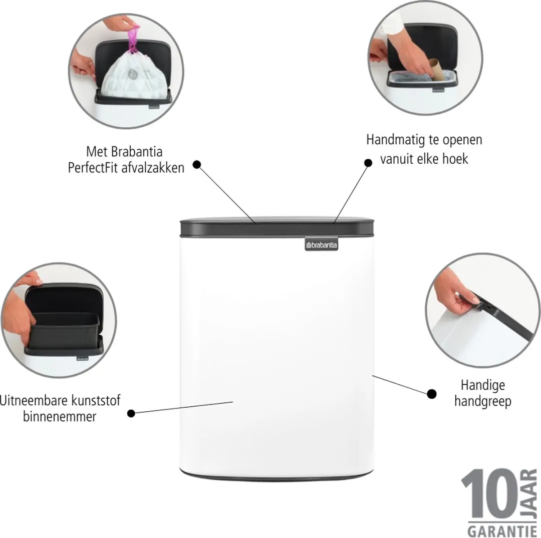 Brabantia Bo Prullenbak 12L - White