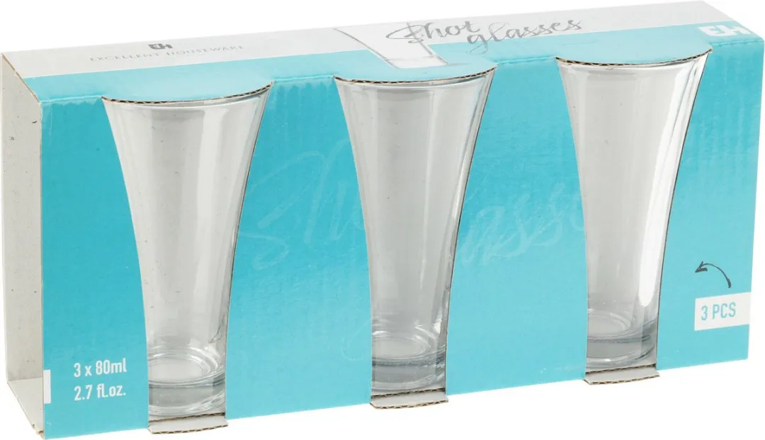 Excellent Houseware Shotglazen 80ml - 9 Stuks