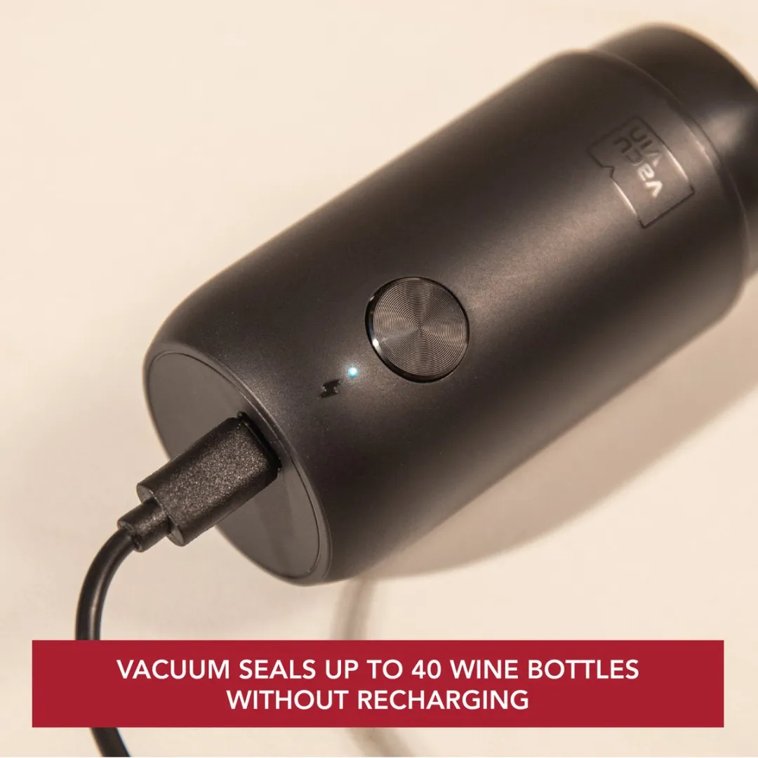 VacuVin WineSaver Elektrische Wijnpomp - Zwart