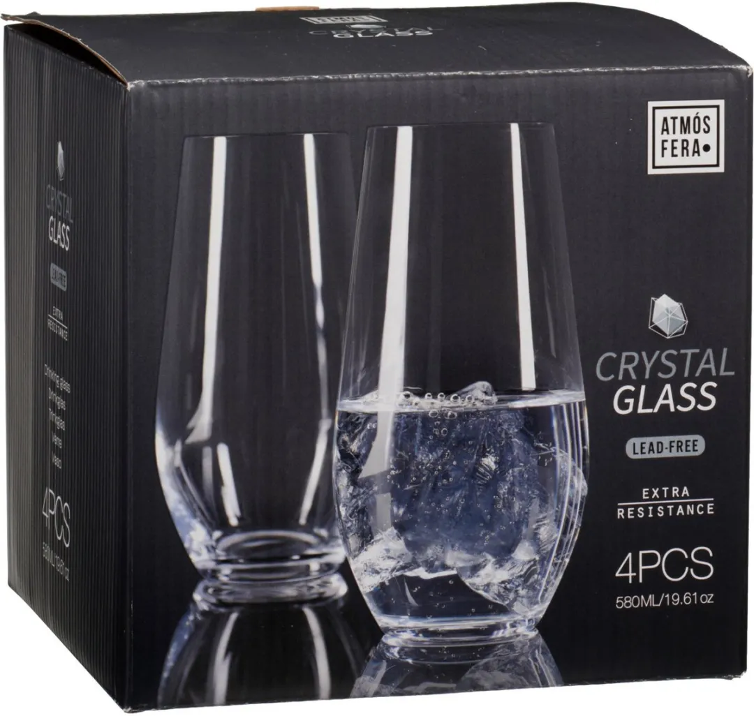 Excellent Houseware Tumbler Waterglazen 580ml - 8 Stuks - Transparant