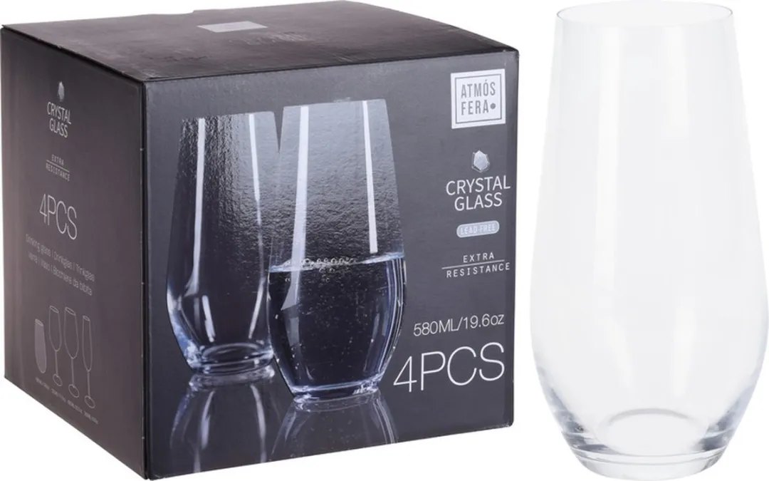 Excellent Houseware Tumbler Waterglazen 580ml - 8 Stuks - Transparant
