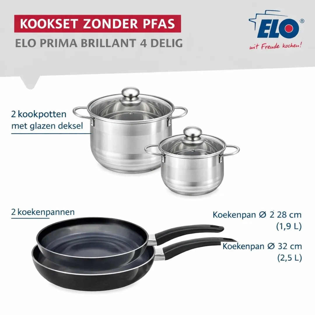Fackelmann ELO 9737850 Keukenset - 4-delig Inductie - Zwart