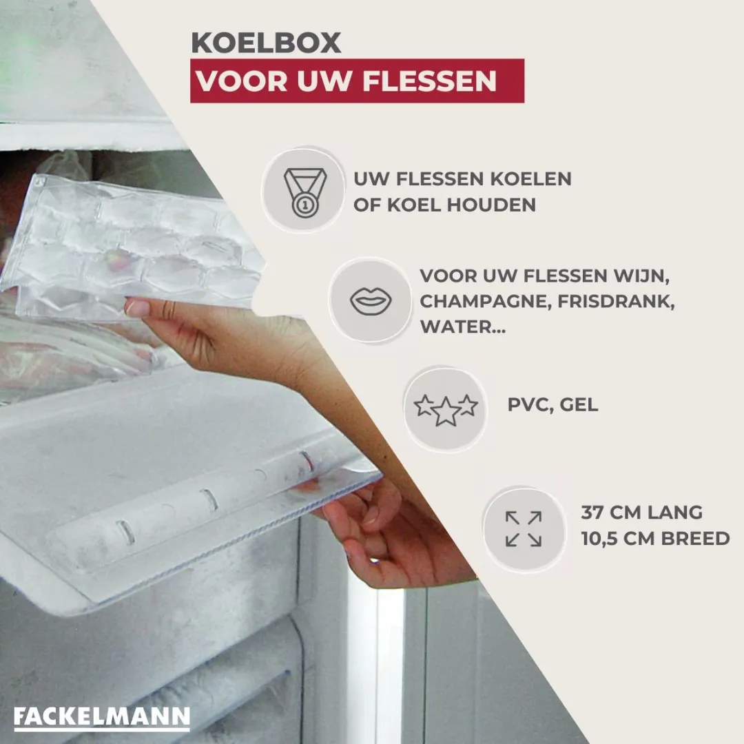 Fackelmann 49397 Verkoelend Flessenzakje - 37x10,5cm - 3 Kleuren