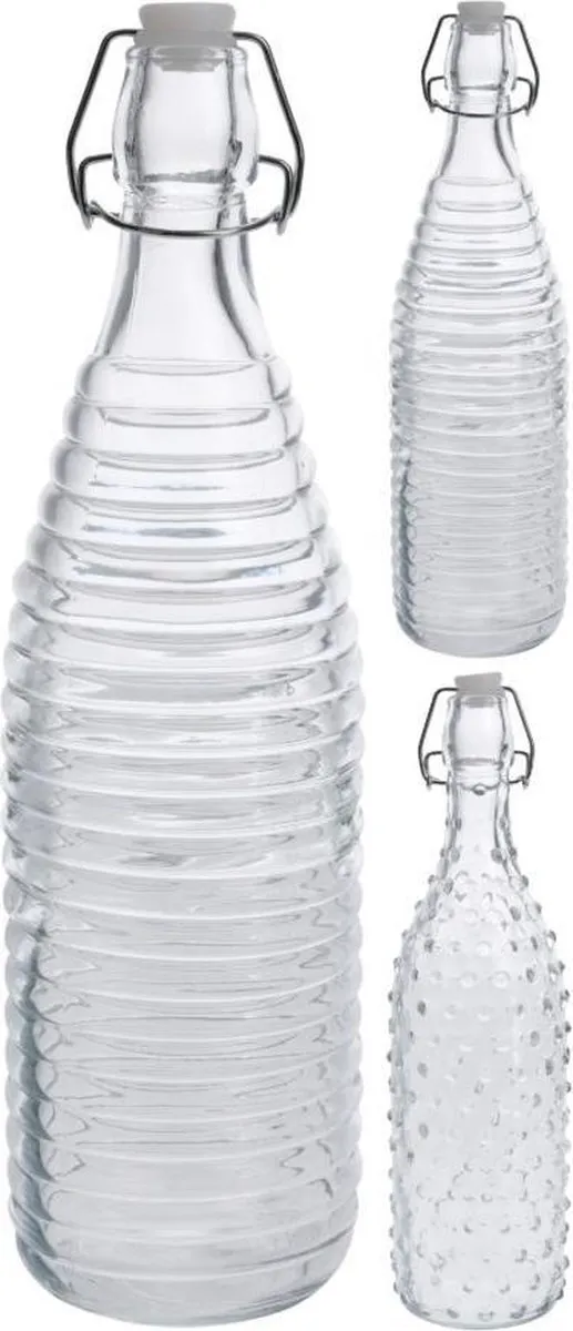 Cookinglife Beugelfles Glas 1L - Transparant