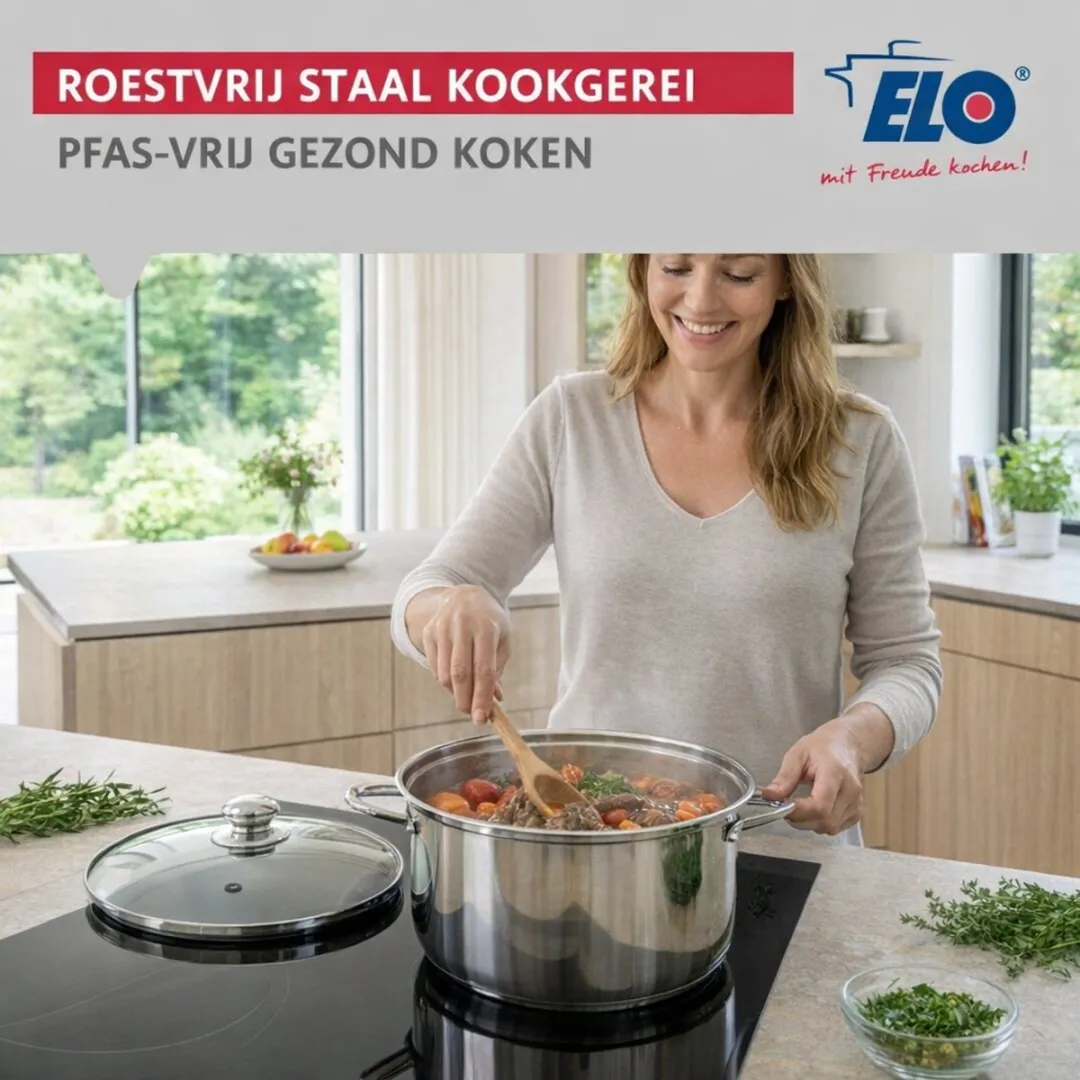 Fackelmann Elo 9802050 Kookset RVS - 16cm & 20cm - Glas deksel