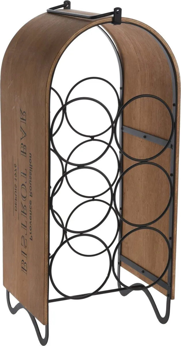 Excellent Houseware Wijnrek voor 6 Flessen - Zwart