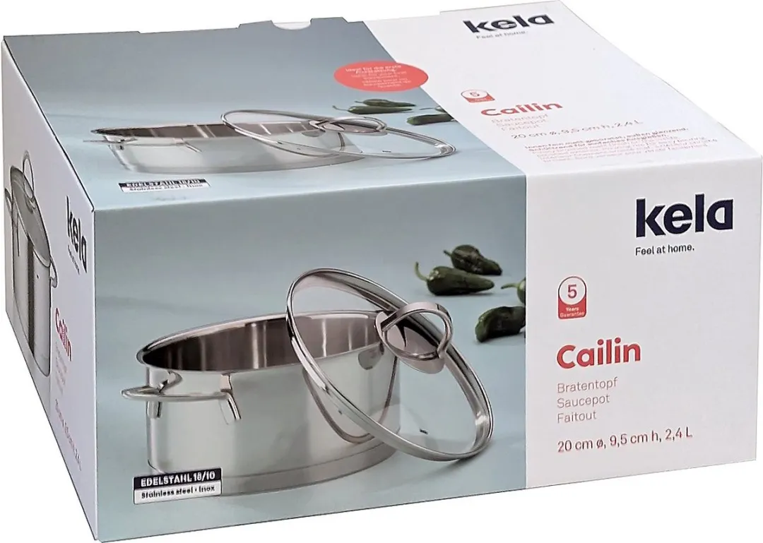 Kela Cailin Kookpan 20cm - 3L - Zilver