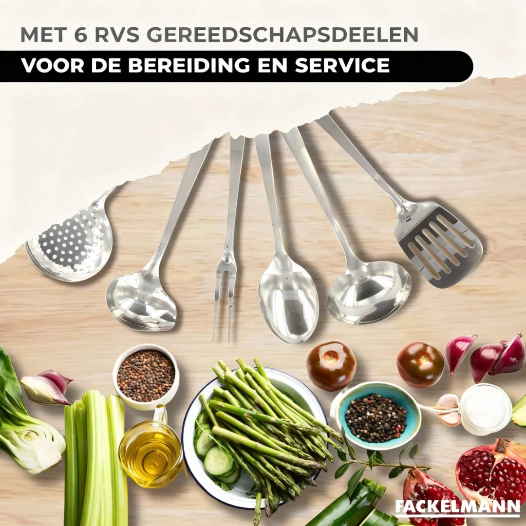 Fackelmann Roestvrijstalen Pannen Set 9446350 - 10-delig - Inductie - Zwart