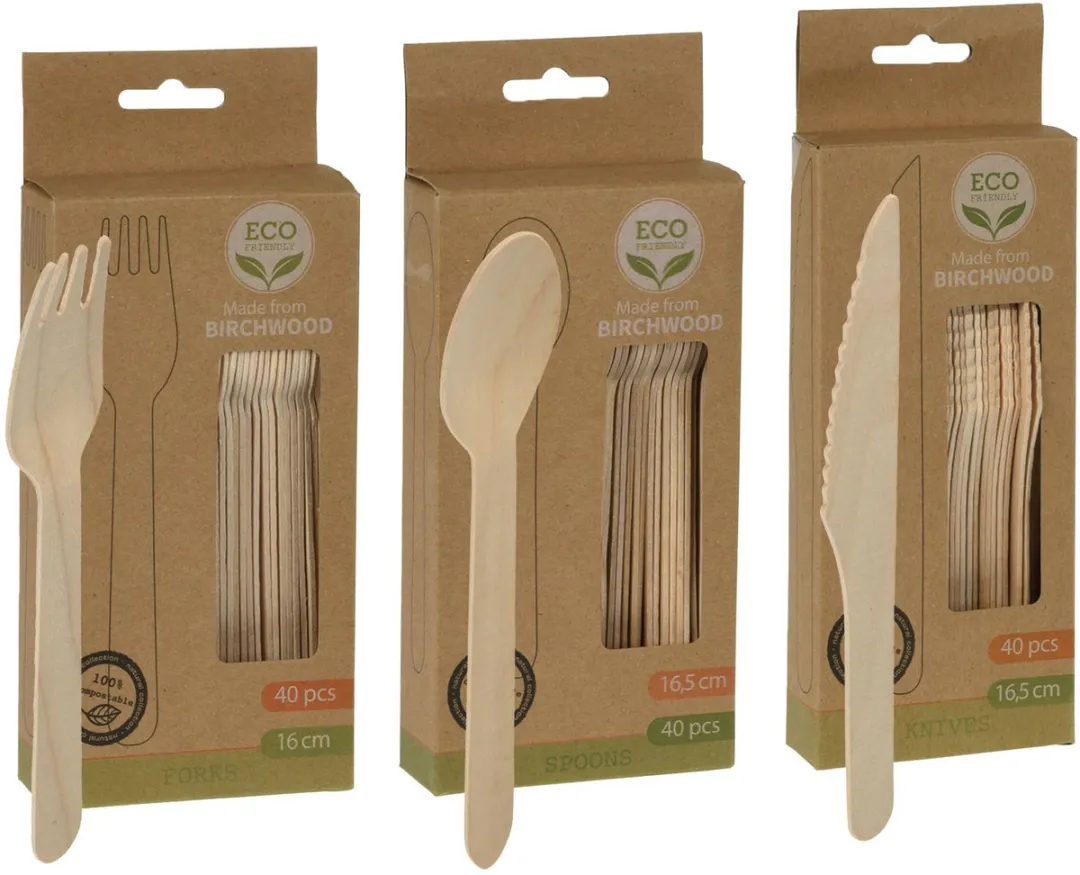 Excellent Houseware Wegwerp Bestek 120-delig - 16cm - Beige