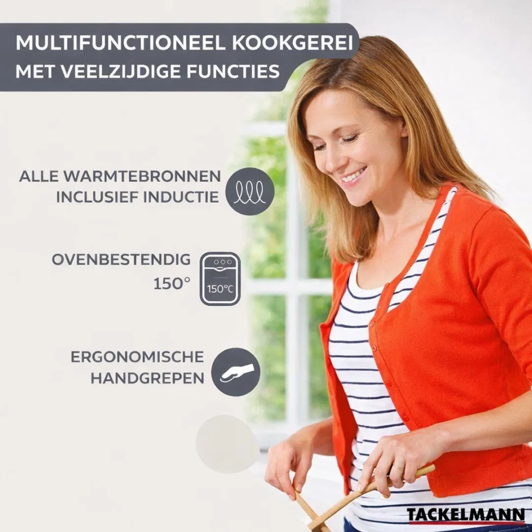 Fackelmann 9441550 Koekenpan 20cm - Roestvrij staal/Zwart