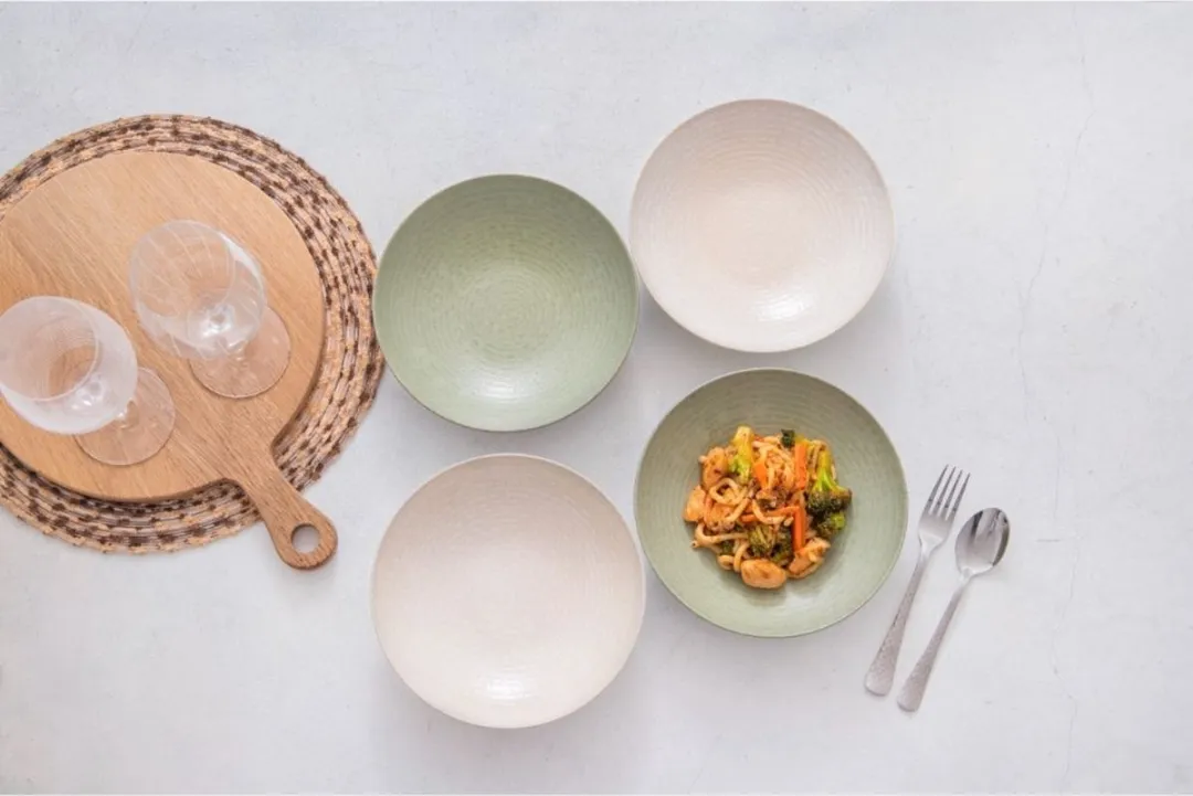 KitchenCraft Pastaschalen Set 4-delig - 22cm - Groen