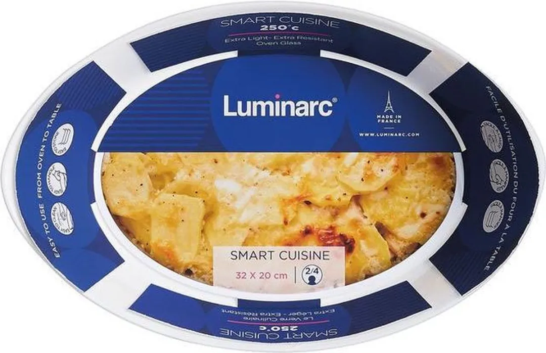 Luminarc Glazen Ovenschaal 32x20cm - Wit