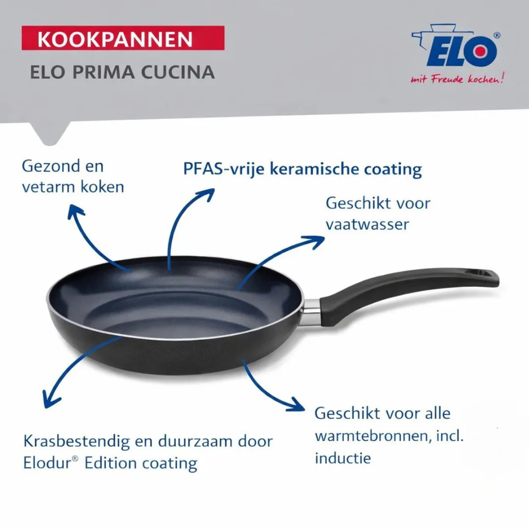 Fackelmann Elo 9807650 Set 2 Aluminium Pannen met Glasdeksels - 28cm