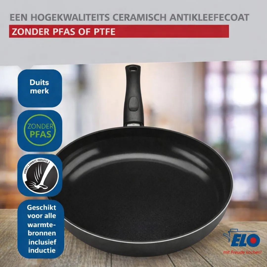 Fackelmann Elo 9807650 Set 2 Aluminium Pannen met Glasdeksels - 28cm