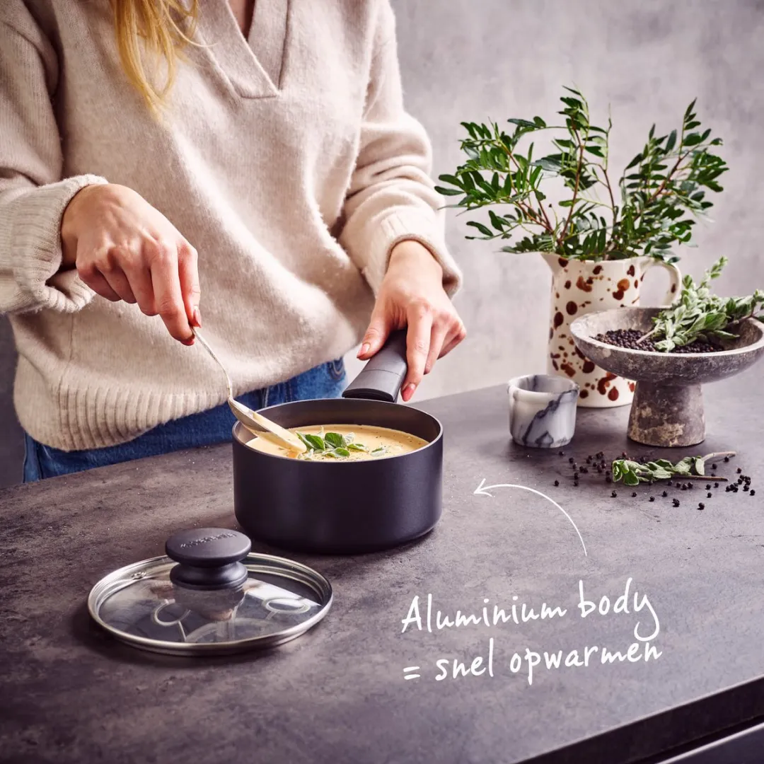 Brabantia VANTA Steelpan 16cm - Keramische Antiaanbaklaag - Zwart