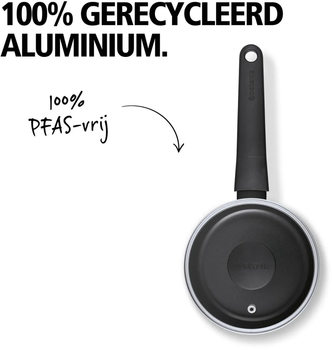 Brabantia VANTA Steelpan 16cm - Keramische Antiaanbaklaag - Zwart