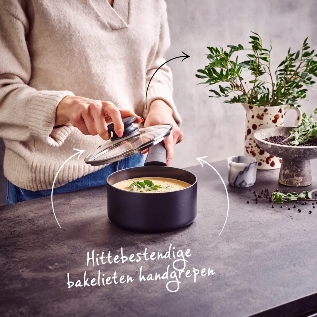 Brabantia VANTA Steelpan 16cm - Keramische Antiaanbaklaag - Zwart