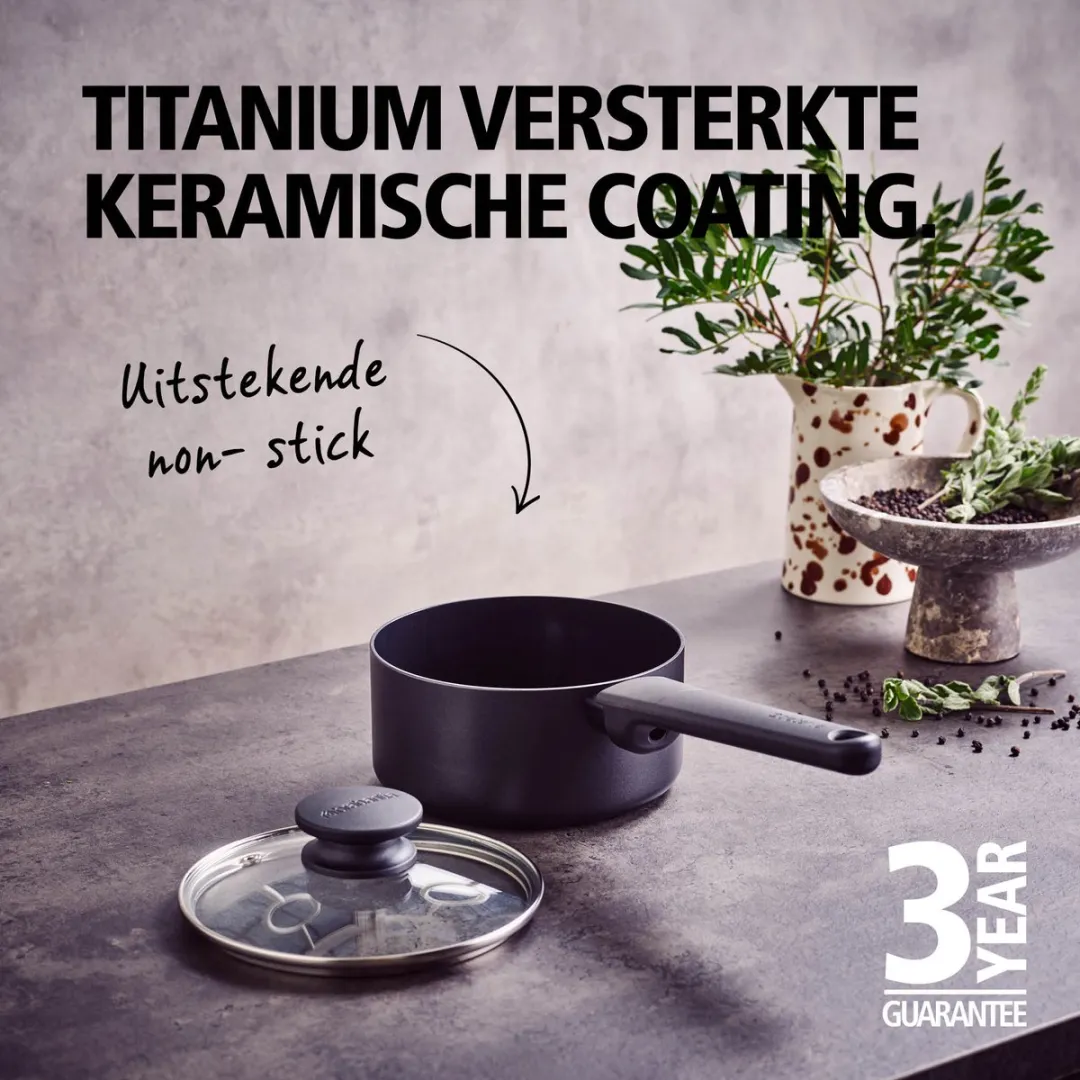 Brabantia VANTA Steelpan 16cm - Keramische Antiaanbaklaag - Zwart - afbeelding 6 van 6