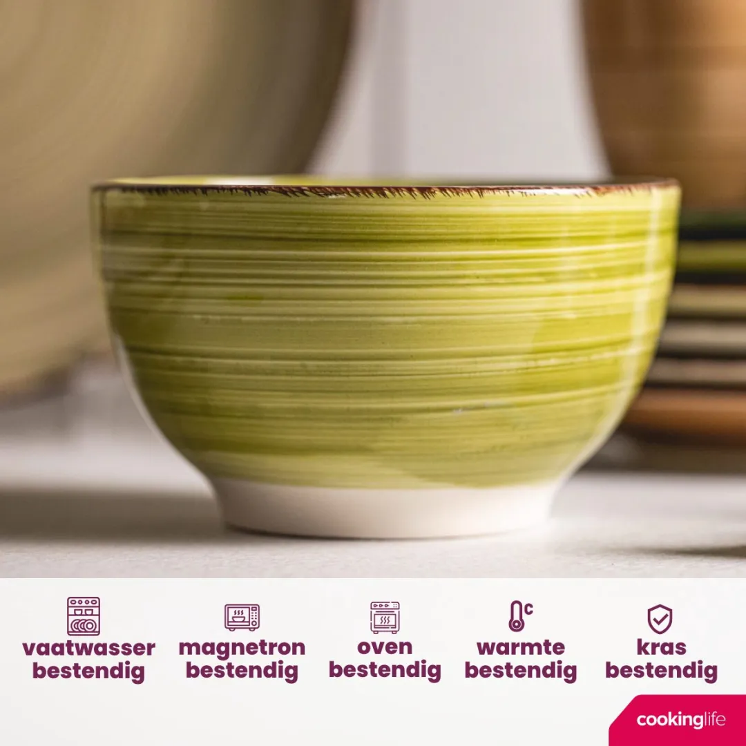 Cookinglife Kom Delice Groen Set van 6 - ø12cm
