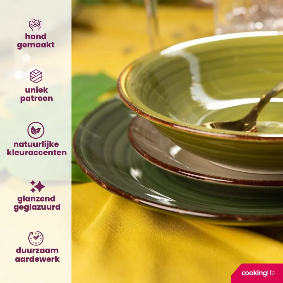 Cookinglife Kom Delice Groen Set van 6 - ø12cm