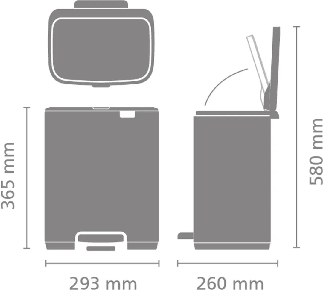 Brabantia Bo Pedaalemmer 12L - Wit