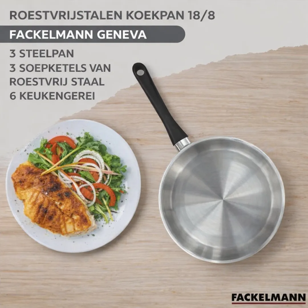 Fackelmann 9359550 Roestvrijstalen Pannen Set
