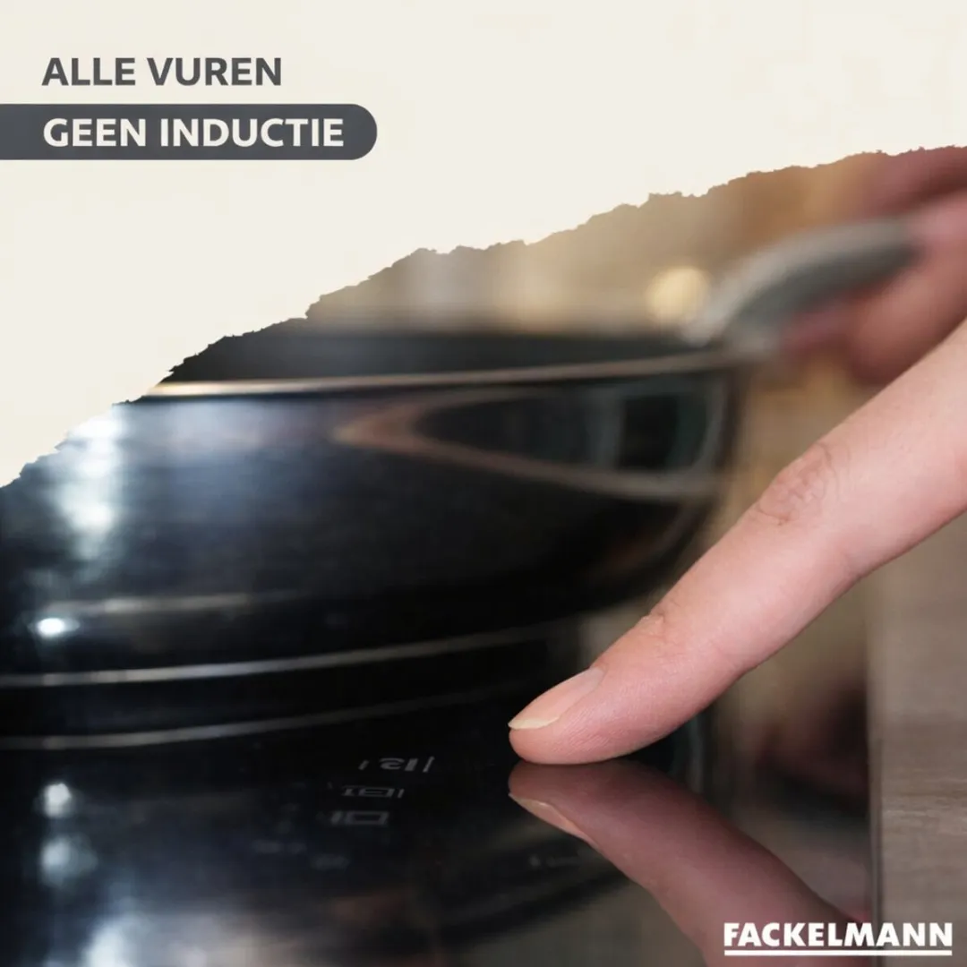 Fackelmann 9359550 Roestvrijstalen Pannen Set - 12/16/20/24cm - Zwart
