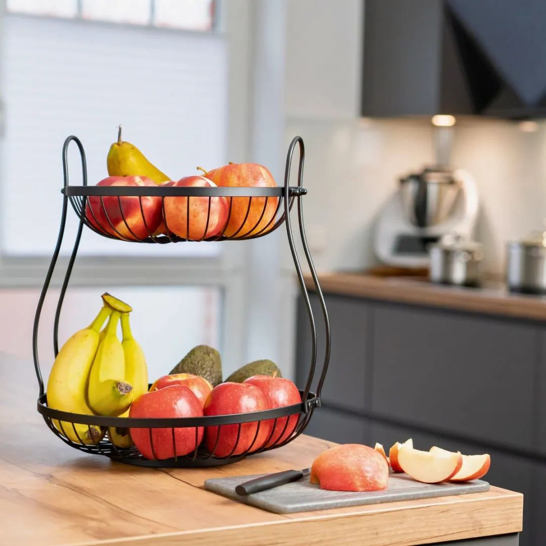Westmark Doppio Fruitetagère 2 Lagen - Zwart 32,5x34,5cm