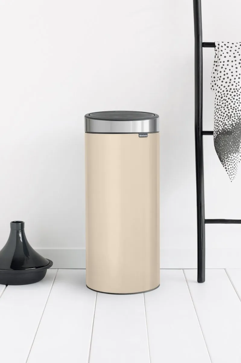 Brabantia Touch Bin Prullenbak 30L - Soft Beige/Matt Steel
