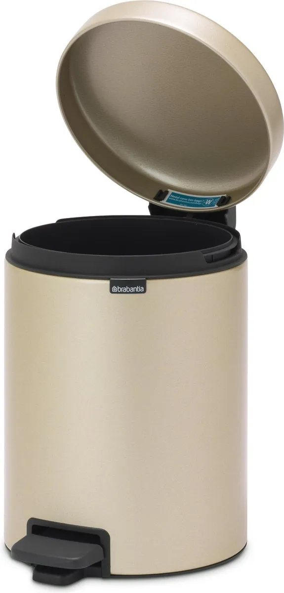 Brabantia NewIcon Prullenbak 3L Metallic Gold - afbeelding 6 van 6