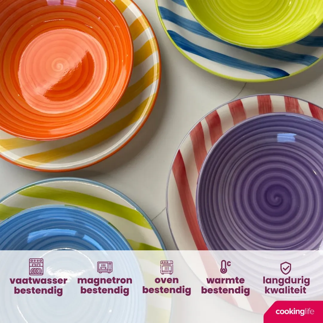 Cookinglife Mokken Summer Vibes - 6 Stuks 340ml - Aardewerk