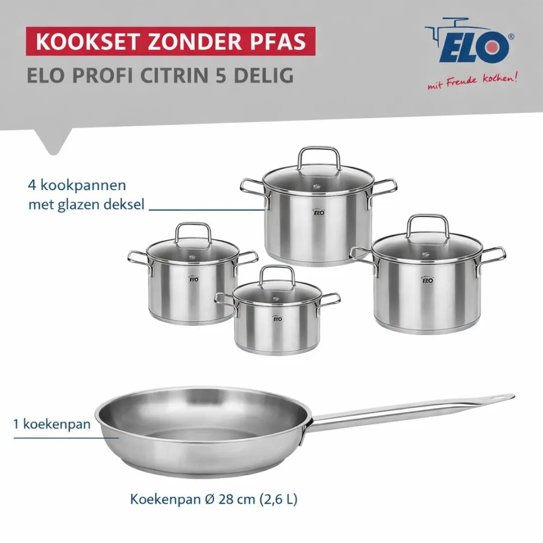 Fackelmann Elo Profi Keukengerei Set 5-delig - 14-28cm Roestvrij staal
