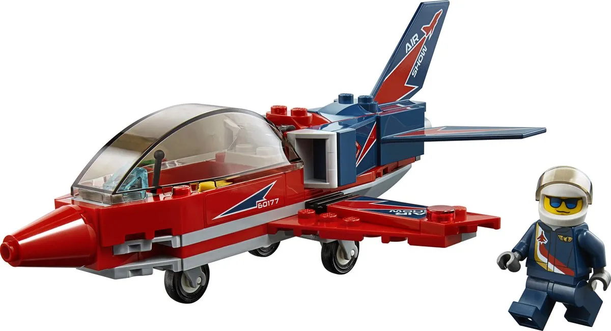 LEGO City Vliegshowjet 60177 - 87 Stukken - Multicolor