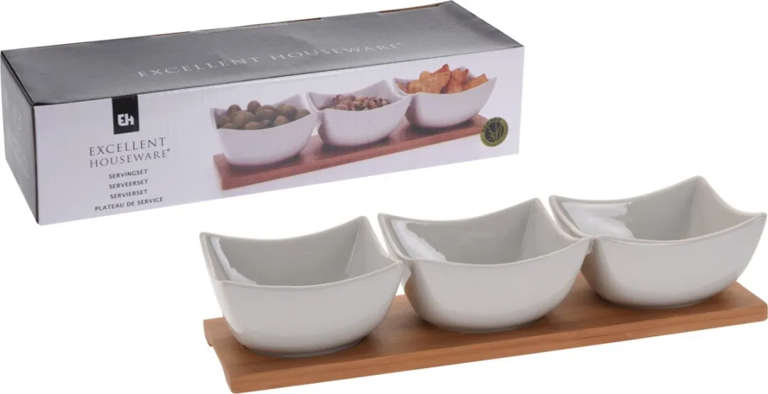 Excellent Houseware Serveerschaaltjes 3-delig - 9.5cm - T82795880020 - afbeelding 2 van 2